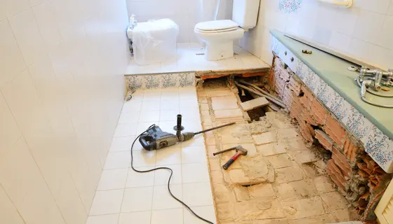 Bathroom remodelling, work in progress.